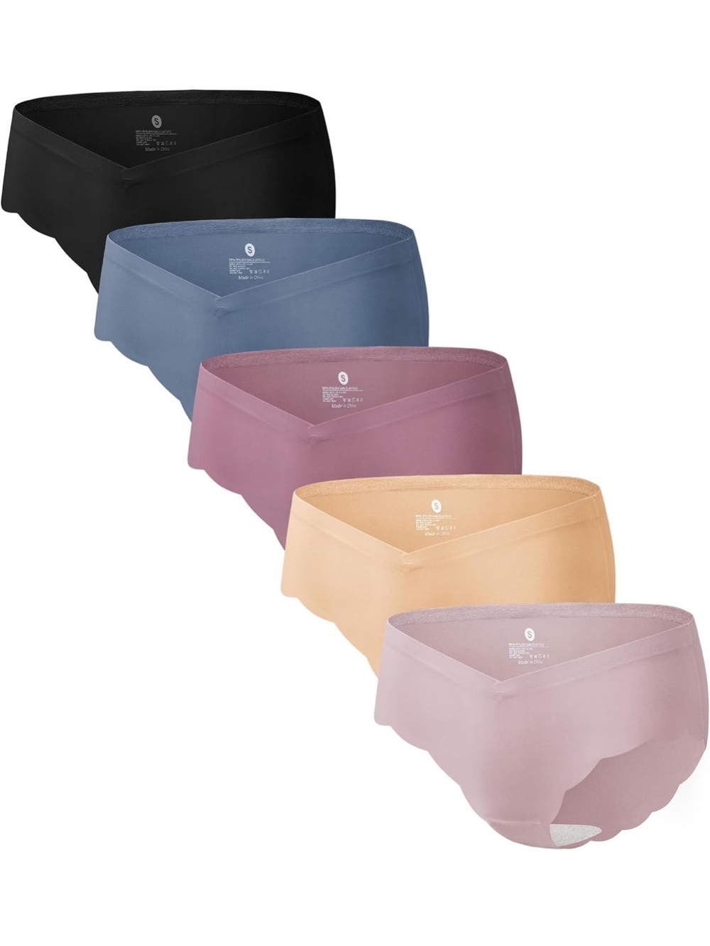 Angelhood 5 Pack Seamless Maternity Underwear, Pregnancy Postpartum Panties S